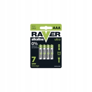 Bateria alkaliczna 4szt. Raver Ultra Alkaline AAA (LR03) blister B7911
