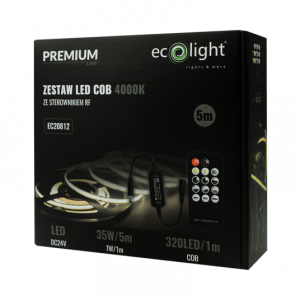 ZESTAW LED 320 COB 24V IP20 4000K /5m/